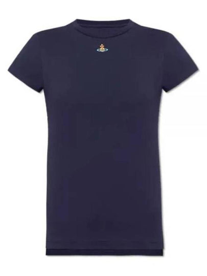 Embroided ORB Peru Short Sleeve T-Shirt Navy - VIVIENNE WESTWOOD - BALAAN 2