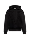 Maxi V Logo Hoodie Black - VALENTINO - BALAAN 1