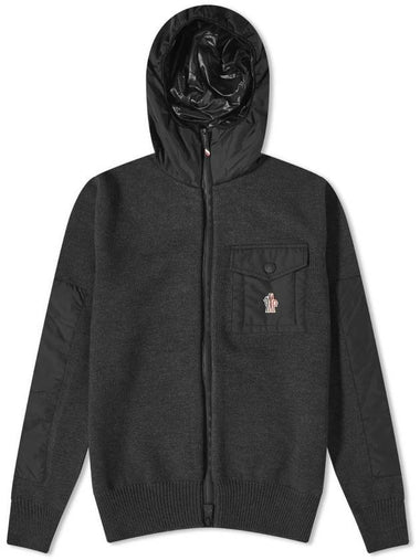 Grenoble Logo Hooded Jacket Grey - MONCLER - BALAAN 1