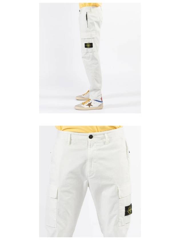 Cotton Cargo Straight Pants White - STONE ISLAND - BALAAN 6