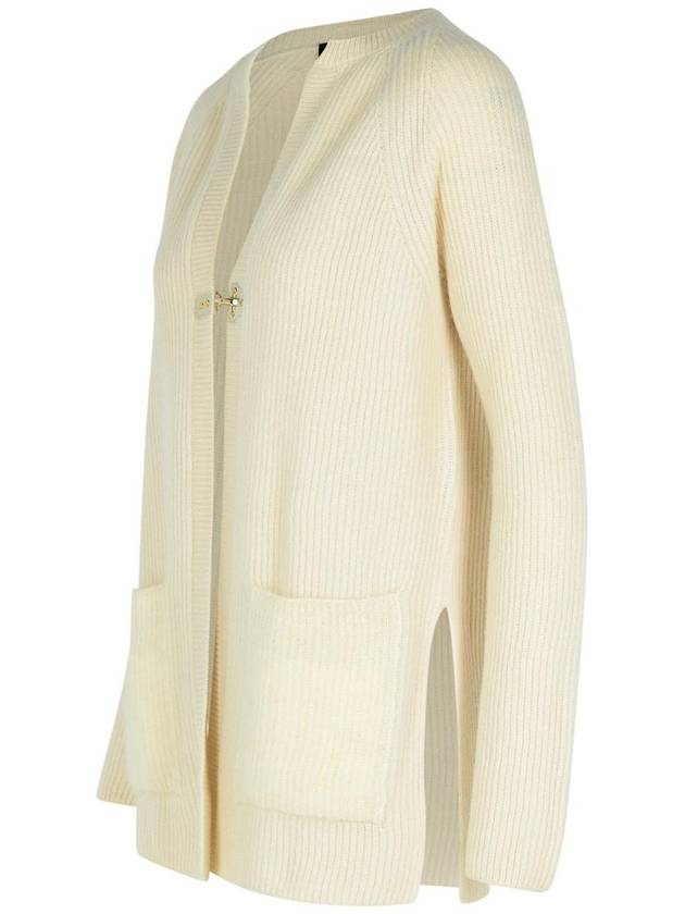 Fay Cream Wool Blend Cardigan - FAY - BALAAN 2