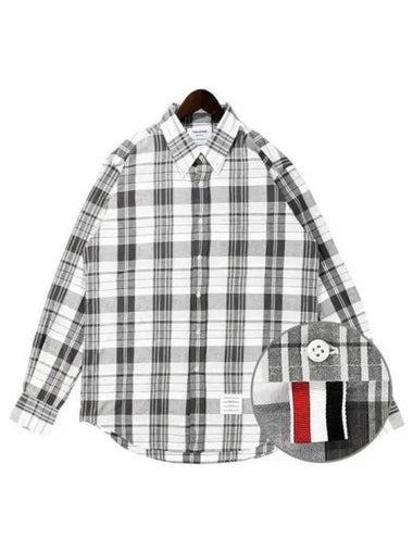 Men s checked long sleeve shirt 270447 - THOM BROWNE - BALAAN 1