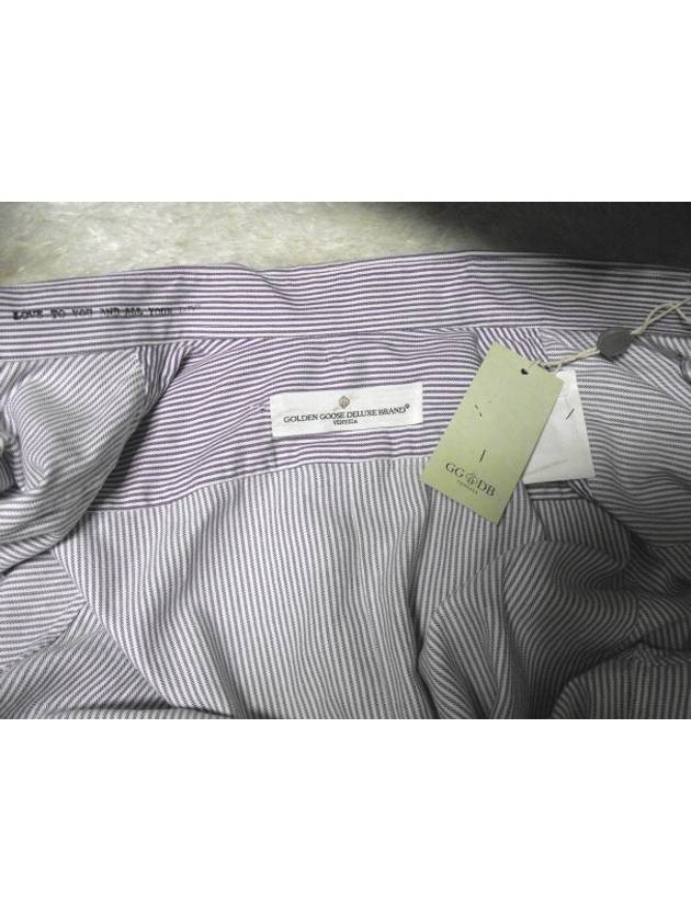 Purple Striped Button Down Shirt - GOLDEN GOOSE - BALAAN 3