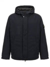 Techno Fabric Hooded Jacket Navy - STONE ISLAND - BALAAN 2