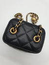 Gold Ball Vanity Bag Square Strap Adjustable Cross Lambskin Black Plated AP1447 - CHANEL - BALAAN 9