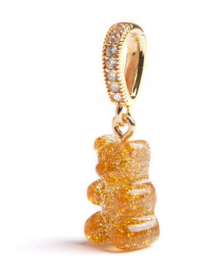 Nostalgia Bear Pave Connector Pendant Gold - CRYSTAL HAZE - BALAAN 2