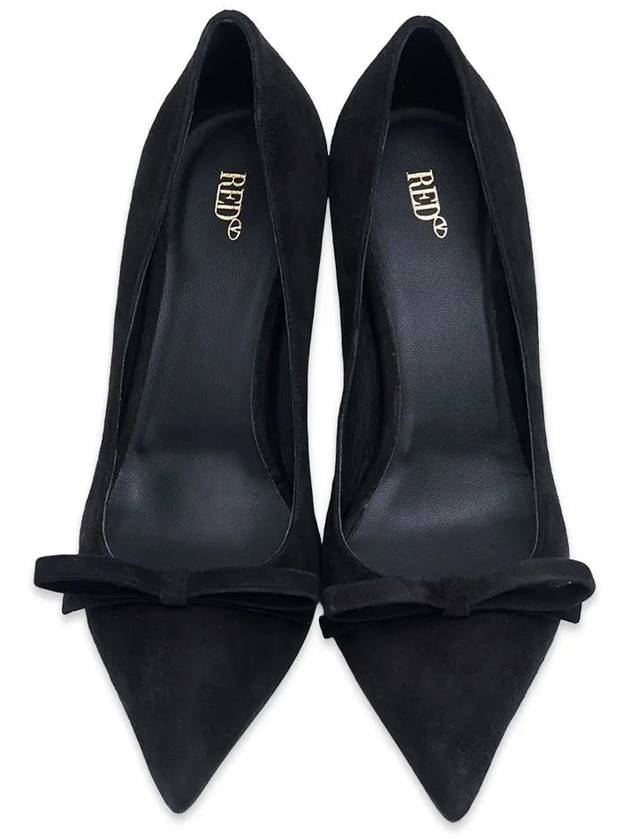 Women's Bow Suede Pumps Heels Black - RED VALENTINO - BALAAN 2