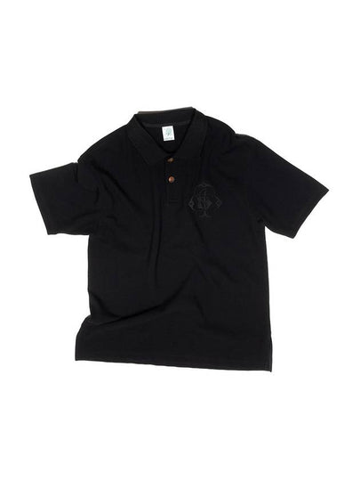 Men's Clover Embroidery Pique Shirt Black - IOEDLE - BALAAN 2