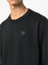 Logo Patch Regular Fit Crew Neck Sweatshirt Black - ACNE STUDIOS - BALAAN 5