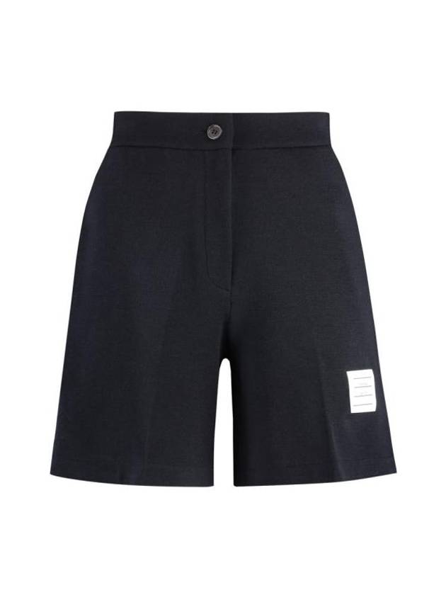 High Waisted Wool Shorts Navy - THOM BROWNE - BALAAN 1