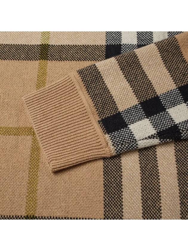 Checked Cashmere Jacquard Knit Top Beige - BURBERRY - BALAAN 4