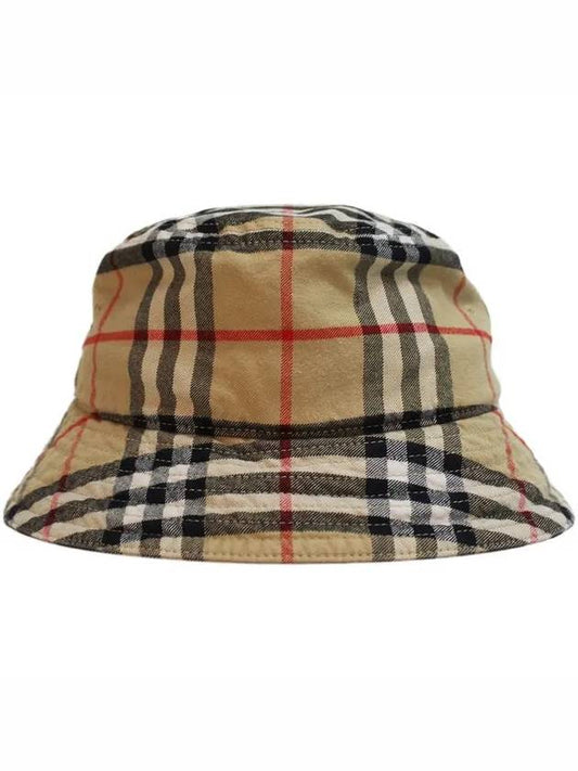 Check Cotton Bucket Hat Beige - BURBERRY - BALAAN 2