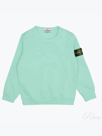 Kids Garment Dyed Logo Wappen Patch Sweatshirt Green - STONE ISLAND - BALAAN 2