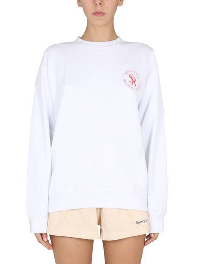 Women's Logo Print Sweatshirt White - SPORTY & RICH - BALAAN 2