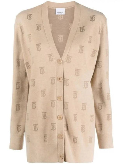 TB Pattern V-Neck Knit Cardigan Beige - BURBERRY - BALAAN 2