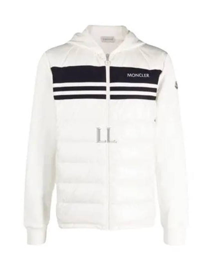 Logo Cotton Zip Up Hoodie White - MONCLER - BALAAN 2