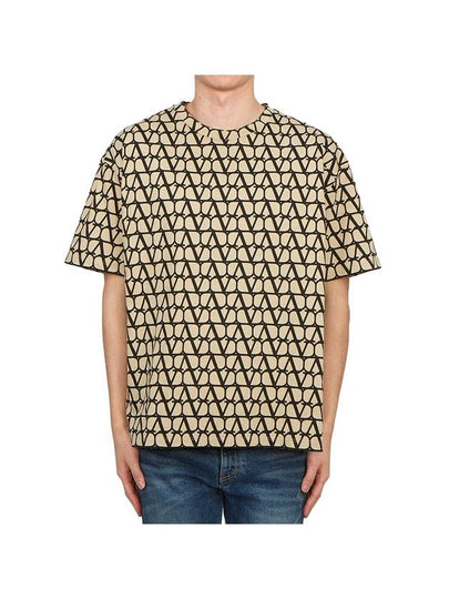 Toile Iconographe Print Cotton Short Sleeve T-Shirt Beige - VALENTINO - BALAAN 2