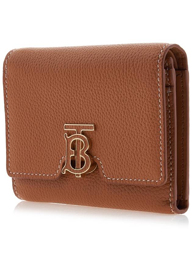 Monogram Grainy Leather Half Wallet Brown - BURBERRY - BALAAN 3