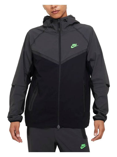 Tech Woven Full Zip Windbreaker Black Anthracite - NIKE - BALAAN 1