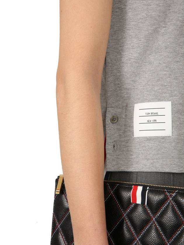 Asymmetric Hem Short Sleeve T-Shirt Grey - THOM BROWNE - BALAAN 7