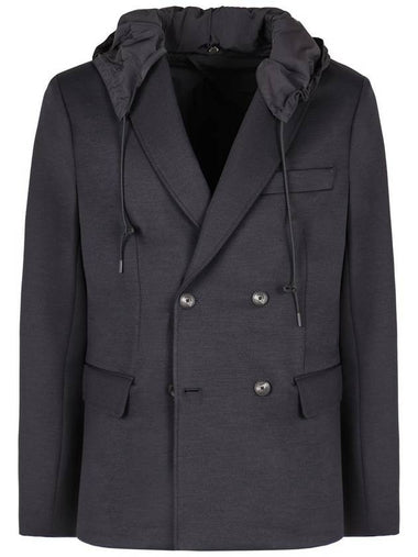 Emporio Armani Knitted Double-Breasted Blazer - EMPORIO ARMANI - BALAAN 1