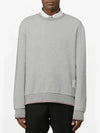 Men's Trimmed Herringbone Cotton Sweatshirt Grey - THOM BROWNE - BALAAN 3