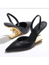 Women's First F Shape Metal Slingback Heels Black - FENDI - BALAAN 2