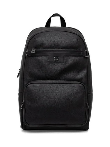 Stacked Logo Trim Faux Leather Backpack Black - HUGO BOSS - BALAAN 1