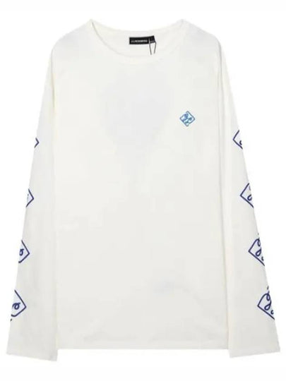 Camilo Graphic Crew Neck Long Sleeve T-Shirt Cloud White - J.LINDEBERG - BALAAN 2