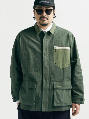 Vintage Worker Wide Jacket Green - BOOVOOM - BALAAN 1