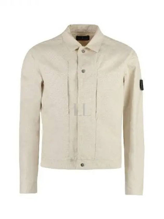 Shadow Project Cotton Hemp Plated TC Trucker Jacket Ivory - STONE ISLAND - BALAAN 2