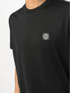 Logo Patch Short Sleeves T-Shirt Black - STONE ISLAND - BALAAN 6