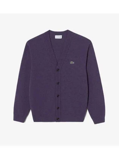 Men s basic V neck cardigan deep purple - LACOSTE - BALAAN 1