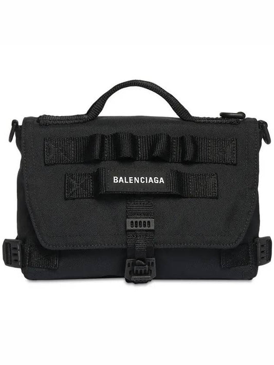 Army Logo Print Nylon Messenger Bag Black - BALENCIAGA - BALAAN 2