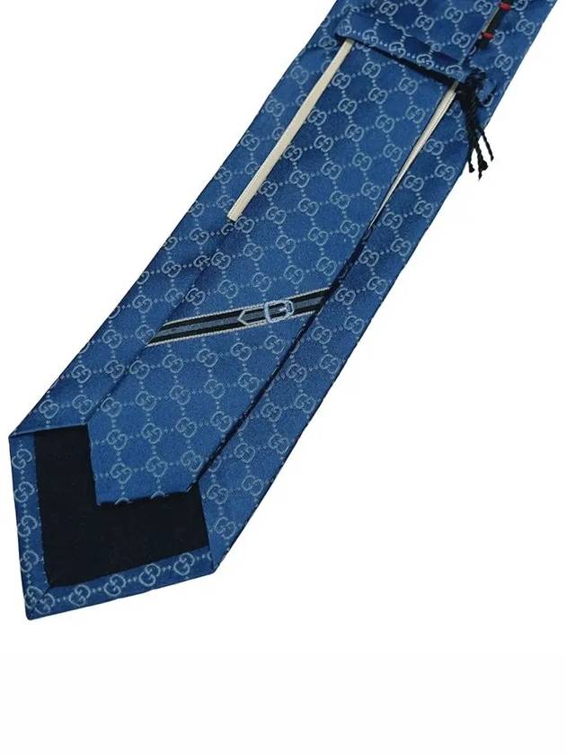 GG Pattern Silk Tie Blue - GUCCI - BALAAN 6