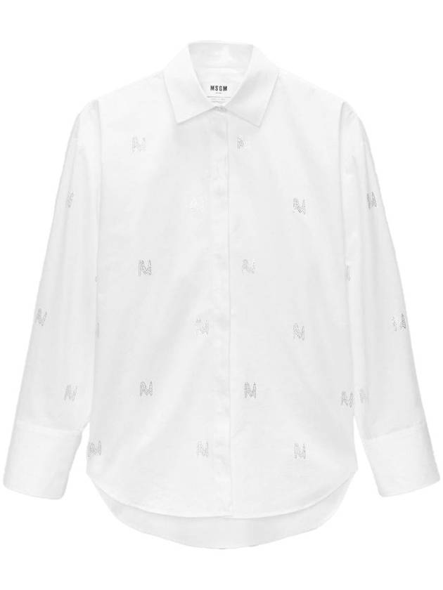 Msgm Cotton Shirt With Rhinestones - MSGM - BALAAN 1