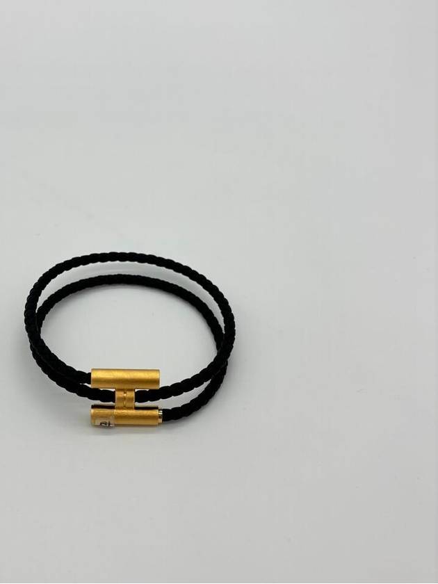 Tunis Tresse Gold Bracelet Noir - HERMES - BALAAN 3