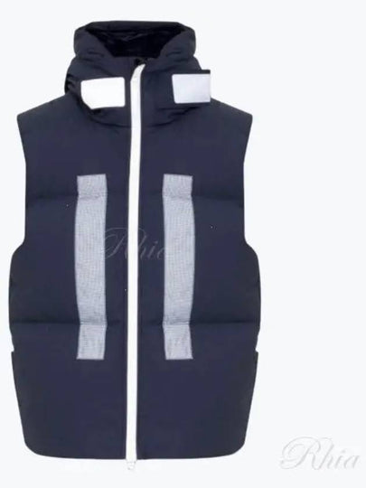 Marina Back Logo Print Vest Navy - STONE ISLAND - BALAAN 2