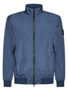 Garment Dyed Crinkle Reps Nylon Zip-up Jacket Blue - STONE ISLAND - BALAAN 1