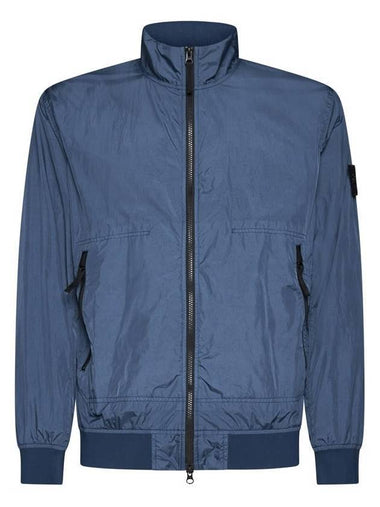 Garment Dyed Crinkle Reps Nylon Zip-up Jacket Blue - STONE ISLAND - BALAAN 1