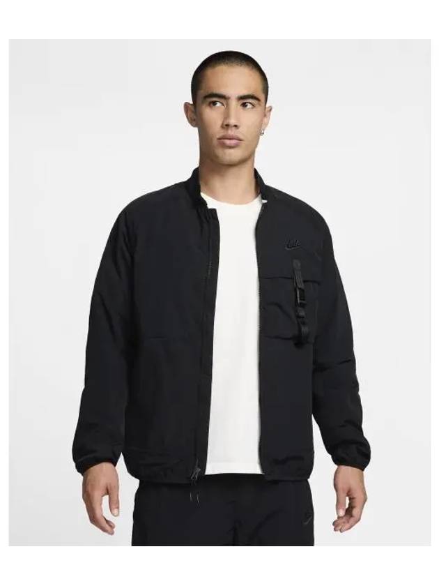 Tech Woven Zip Up Jacket Black - NIKE - BALAAN 1