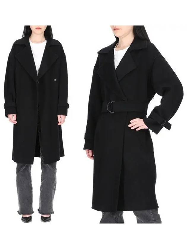 Women's Turbigo Wool Cashmere Single Coat Black - MAX MARA - BALAAN 2