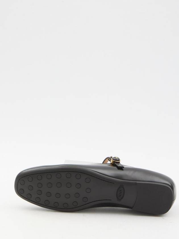 T Logo Mary Jane Flat Black - TOD'S - BALAAN 5