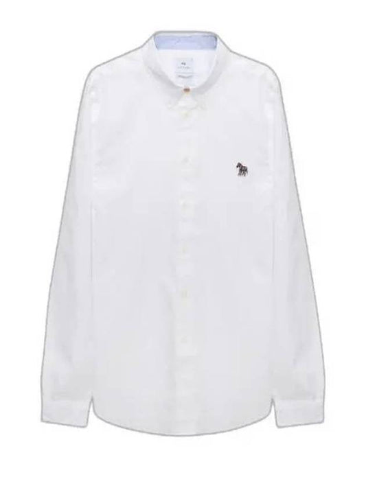 Men's Logo Patch Long Sleeve Shirt White - PAUL SMITH - BALAAN.