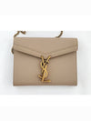 Cassandra Monogram Chain Shoulder Bag Beige - SAINT LAURENT - BALAAN 7