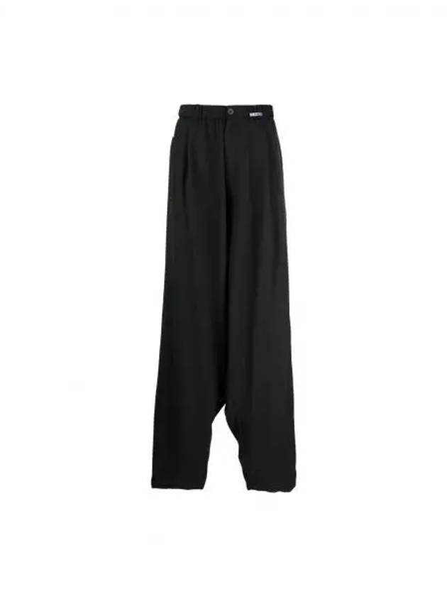 Rab Wrap Waist Herringbone Wide Pants Black - MAISON MIHARA YASUHIRO - BALAAN 2