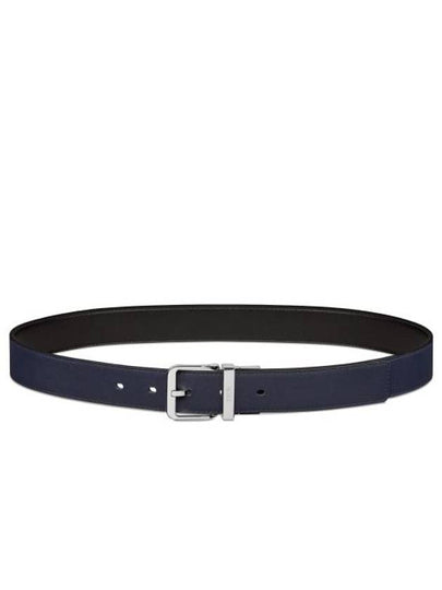 Smooth Leather Reversible Belt Black Navy - DIOR - BALAAN 2