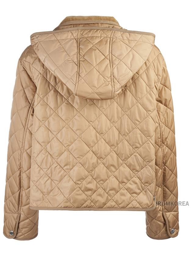 Women's Cropped Quilted Hoodie Jacket Archives Beige - BURBERRY - BALAAN 4