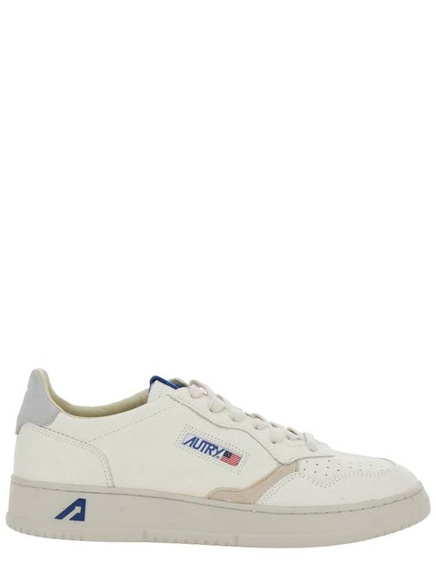 'Medalist' White Low Top Sneakers With Logo Patch On Tongue And Side In Leather Man - AUTRY - BALAAN 1