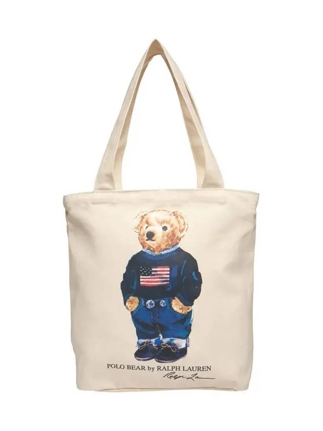 Kids Bear Logo Tote Bag Natural 9AR021 W3Y - POLO RALPH LAUREN - BALAAN 2